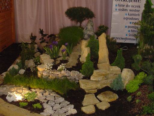 Fragmenty ogrodu japoĂąskiego.