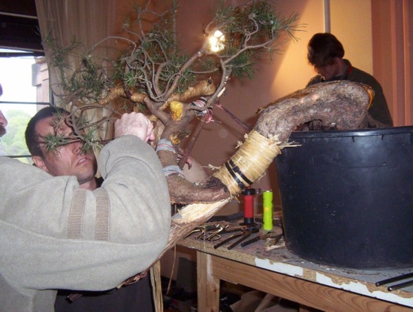 Prace przy kaskadzie Vaclava Novaka(sosna). W asyscie Bogdan Pociask